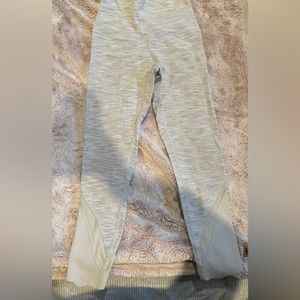 Lululemon leggings grey with mesh and white on the bottom